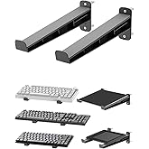 NOTMBESTM Universal Wall Mount Storage Organizer for Keyboard, (Black) | Display Wall Rack Holder Fit for Kindle, E-book, Tablet Desktop Space-saving Solution, Anti-slip protective pad