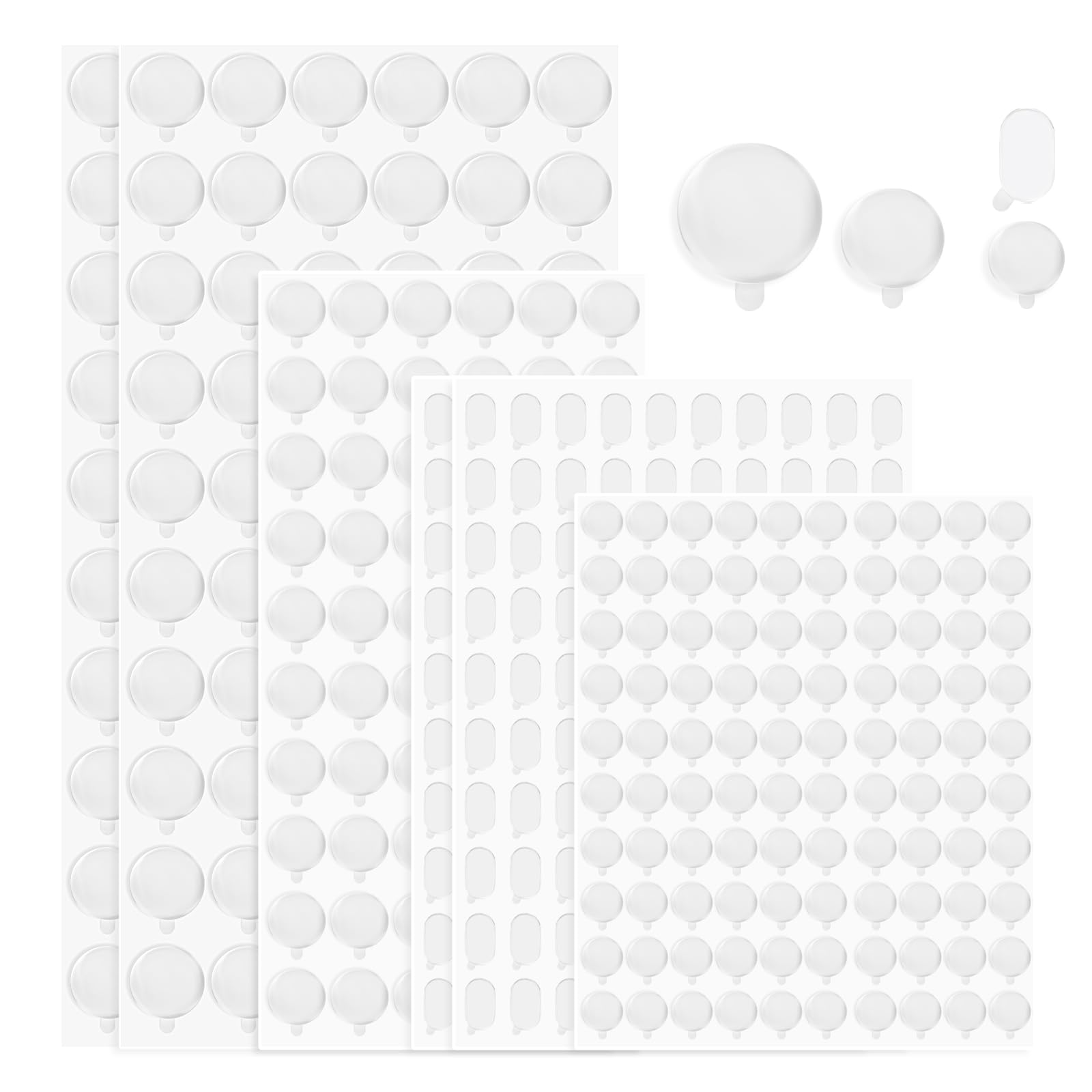 Photo 1 of 480 PCS Double Sided Tape Adhesive Dots Stickers, Clear Removable Sticky Tack Adhesive Putty, Waterproof No Trace Sticky Dots for Hanging Crafts, Photo Stickers, Wedding and Holiday Decorations