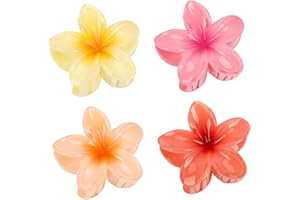 DATANSUN 4PCS 3D Effect Flower Hair Clips Set【NO Damage】【Strong Grip】【Non-Slip】Hair Clips For Thin Hair/Thick Hair，Flower Claw Clips For Women，Multicolor B