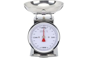 Mechanical Scale, High Accuracy Stainless Steel Dial Food Scale with Removable Bowl for Kitchen Baking Cooking(2KG)