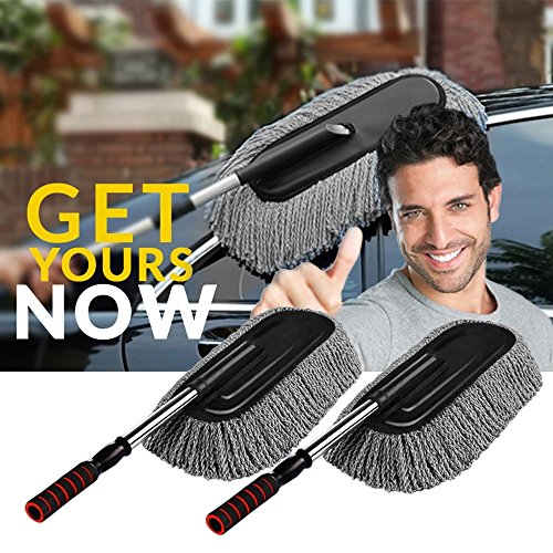 2pcs Car Cleaning Supplies Microfiber Duster Interior Cleaner Exterior