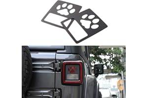 BORUIEN Tail Light Cover Taillight Guard for Jeep Wrangler 2018-2022 2023 JL JLU Pawprint Exterior Accessories (Factory OEM Halogen Tail Light ONLY)