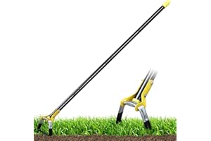 OLLIDOT Adjustable Garden Hoe - Heavy-Duty Long Handle Loop Stirrup Hoe for Weeding, Black, 30-61 Inch