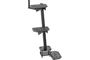 Fgo-togo Heavy Duty Boat Trailer Steps with Handle,3-Step Boat Ladder for Boat Trailer Tongue Steps,450Lbs Capacity,Non Slip Mats,Thicken Universal Anti-Rust Boat Step fit for Bass Pontoon Boats