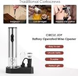 CIRCLE JOY 5-in-1 Electric Wine Opener Stainless Steel Kit with Foil Cutter view 2