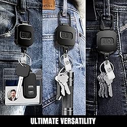 2 Pack ELV Self Retractable ID Badge Holder Key