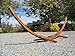 Petra Leisure, 14 Ft. Water Treated Wooden Arc Hammock Stand + Premium Quilted, Double Padded Hammock Bed. 2 Person Bed.450 LB Capacity(Teak Stain/Teal & Yellow Stripe)