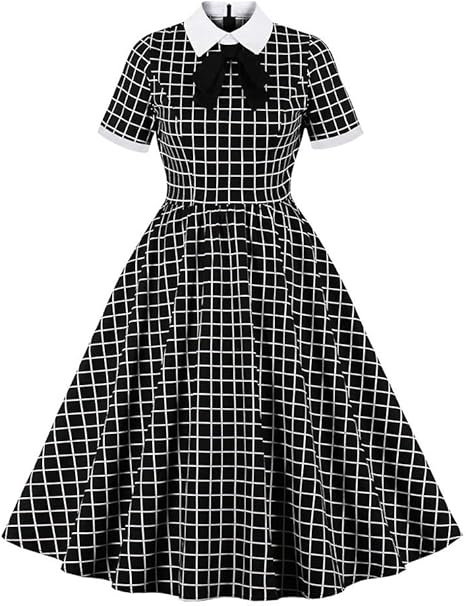 Damen 50er Jahre Kurzarm Retro Vintage Rockabilly Cocktail ...