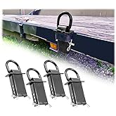 Mytee Products Heavy Duty Adjustable Trailer Stake Pocket 5/8 Inch D Ring w/ 1/2" Hitch Pin, Load limit 5400 lbs & 4 Holes for Adjustment | D-Ring Tie Downs Utility for Flatbed Trucks & Trailer – 4 PK