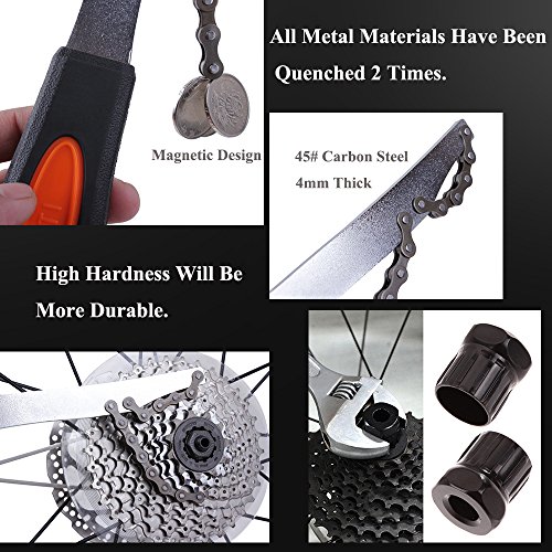 Feiyang Bicycle Repair Tools kit,Freewheel Removal Wrench + Sprocket Lockring Remover + Crank Puller Extractor + Bottom Bracket Removal + Chain Splitter with Bike Spoke Wrench - Thumbnail 2