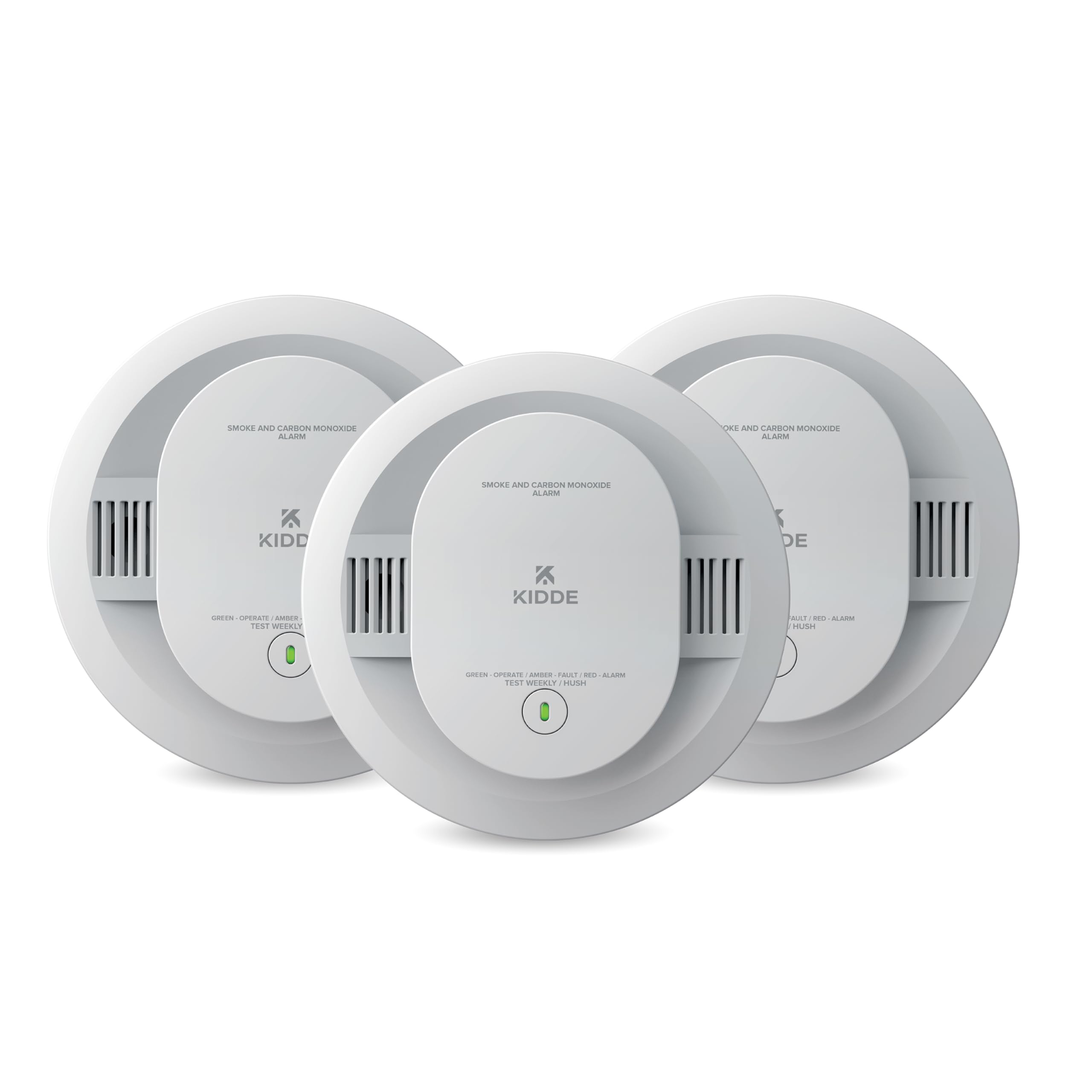 Kidde Smoke & Carbon Monoxide Detector for Home, AA Battery Powered, LED Notifications, 3-Pack Image