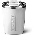 BrüMate Rocks - 12oz 100% Leak-Proof Insulated Lowball Cocktail & Whiskey Tumbler - Double Wall Vacuum Stainless Steel - Shatterproof - Camping & Travel Tumbler & Cocktail Glass (Ice White)