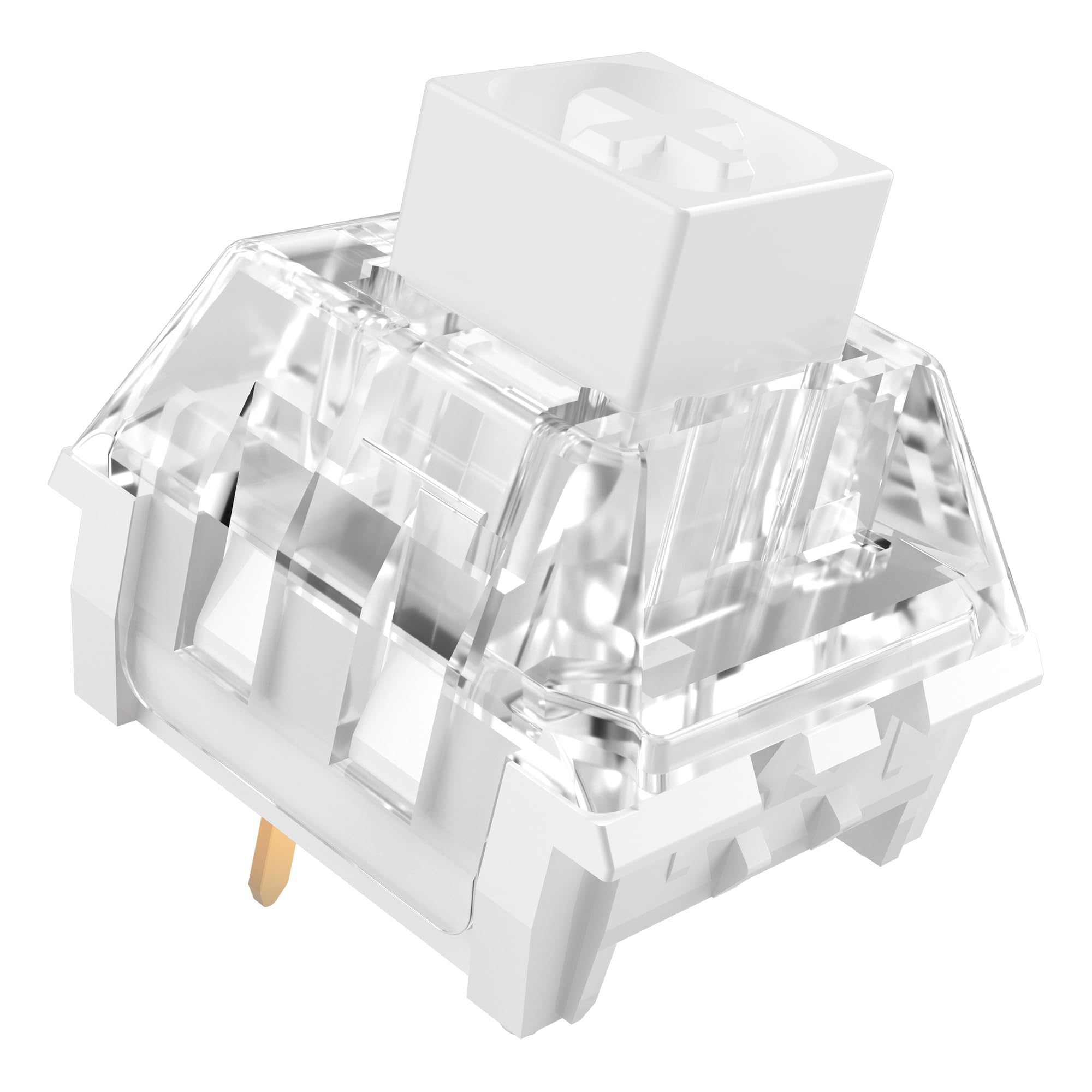 Kailh Box White Mechanical Keyboard Switches,3-Pin 45gf Clicky/Speed Typing/Gaming/Waterproof Switches(108Pcs,Kailh Box White)