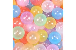 PlayMaty Clear Ball Pit Balls - 2.2 Inches Plastic Phthalate Free BPA Free 8 Colour Translucent Ocean Ball Crush Proof Stress Balls for Toddlers and Kids Playhouse Accessories(100 Balls)