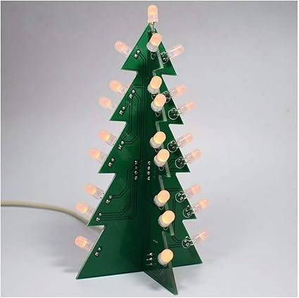 Amazon Com Fine Diy Flashing 3d Led Christmas Tree Xmas Tree Electronic Assemble Learning Kit Christmas Tree Lights For Kids Teens Flashing Pcb Solder Home Party Gift Yellow Sports Outdoors