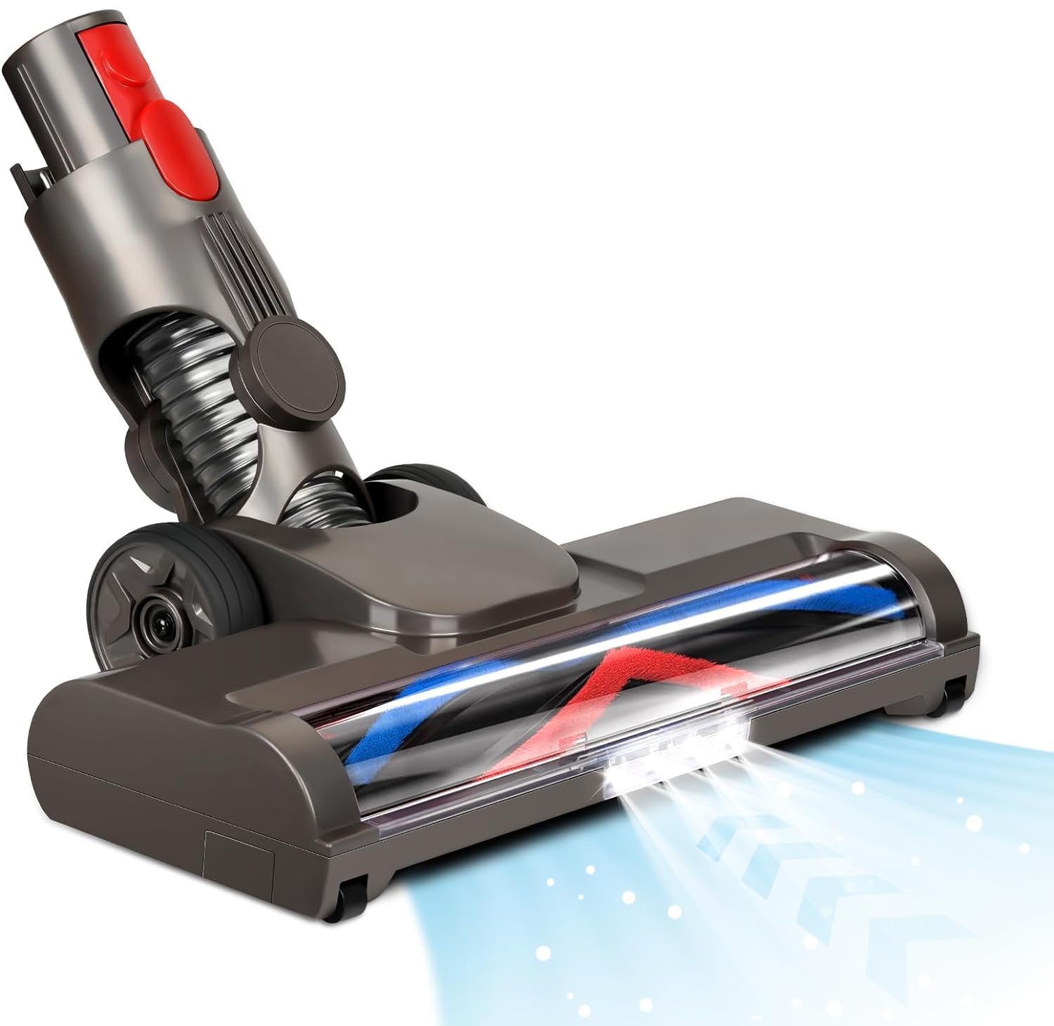 Photo 1 of Libershine Vacuum Attachments for Dyson V7 V8 V10 V11 V15 - Motorhead Replacement Parts with LED Light, V-shaped Turbo Bristle Roller Brush Cleaner Head for Carpets, Hardwood Floors Attachment