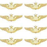 SUPERFINDINGS 8Pcs Wings Pin Gold Wing Pilot Badge Pilot Costume Lapel Pin Alloy Brooch Air Force Wing Pins Metal Aviator Brooch for Hat Shirt Jacket Uniform Costume