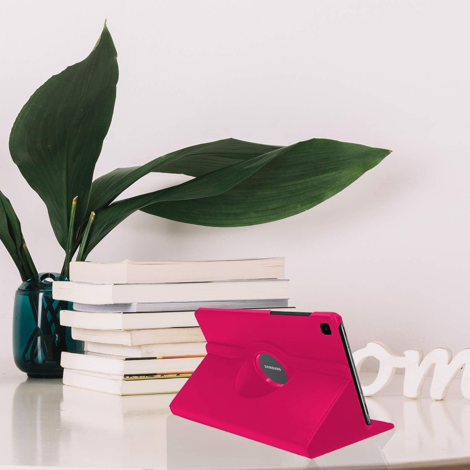 DN Technology Case For Samsung Galaxy Tab A7 10.4 inch 2022/2020 Multi Angle 360° Rotating Smart Folio Protective Tablet Cover (SM-T509/T500/T505/T507) (PINK) - Image 3