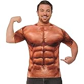 Forum Novelties Men's Photo-Real Printed Muscle Man Costume Top, As Shown, Standard, One Size