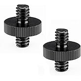 EszkozTA 2 Pack 1/4" Male to 1/4" Male Threaded Adapter for Camera Cage Mount, Double Sided Tripod Screw Thread for Light Stand Shoulder Rig Stud Mounting Accessories