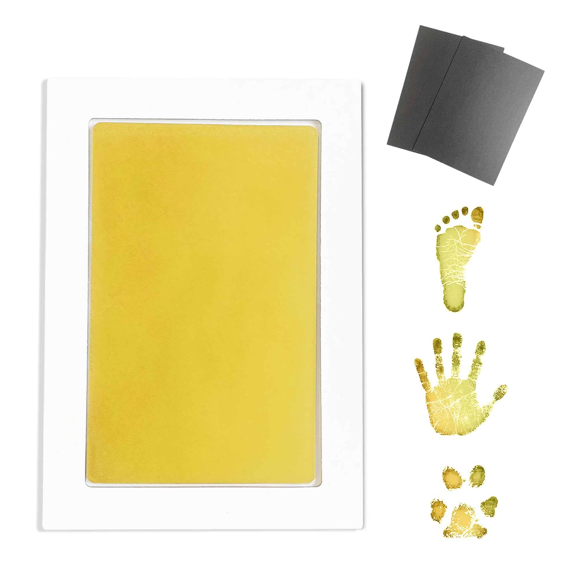 Photo 1 of Inkless Large Clean Touch Ink Pad Kit for Baby Footprint, Handprint & Pet Paw Print - No Ink Mess, Baby Safe, One Time Use, Includes 2 Cardstocks (Clean-Touch - Gold)