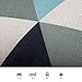 Cotton Linen Fjfz Home Decorative Throw Pillow Case Cushion Cover for Sofa Couch Modern Geometric Art Print, Black Blue Teal White 18