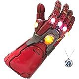Endgame Iron Man Infinity Gauntlet Latex Replica LED Light Up Toy Cosplay Costume w/Necklace