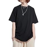 Mens Oversized T-Shirts Fashion Loose Fit Crewneck Tshirt Streetwear Heavyweight Short Sleeve Tee Shirt Gym Workout Tops