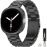 Miimall Metal Band Compatible for Samsung Galaxy Watch 8 40mm 44mm/8 Classic 46mm(2025), No Gap Stainless Steel Strap with Secure Clasp for Men Women, Business Wristband for Galaxy Watch 8/8 Classic