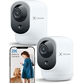 COCOCAM 2PCS Battery WiFi Indoor Security Camera Wireless 5200mAh Battery | 2K Pan/Tilt Camera for Baby Monitor/Pet/Home Security, AI Recognition, PIR Human Detection, 2.4G WiFi
