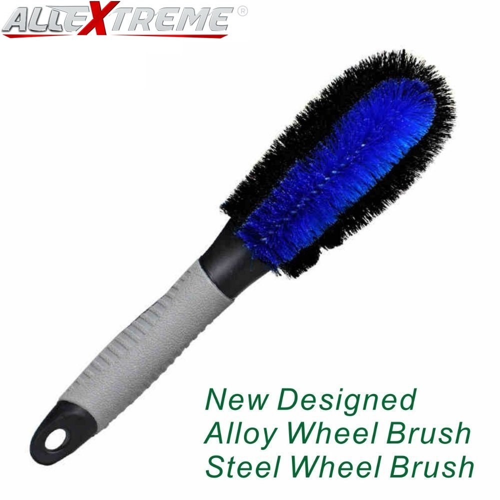 AllExtreme Car Wheel Cleaning Brush Tire Rim Scrub Cleaner with Anti