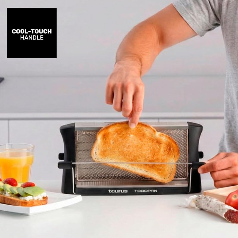 - Tostadora Horizontal 700W, Todo Tipo de Pan, Doble Área Tostado
