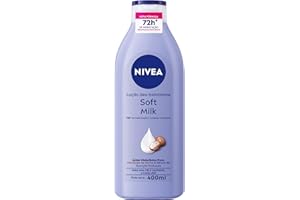 NIVEA Loção Deo-Hidratante Soft Milk 400ml, Hidratação Profunda 72h, Hialurônico Puro, Corporal, Pele Seca