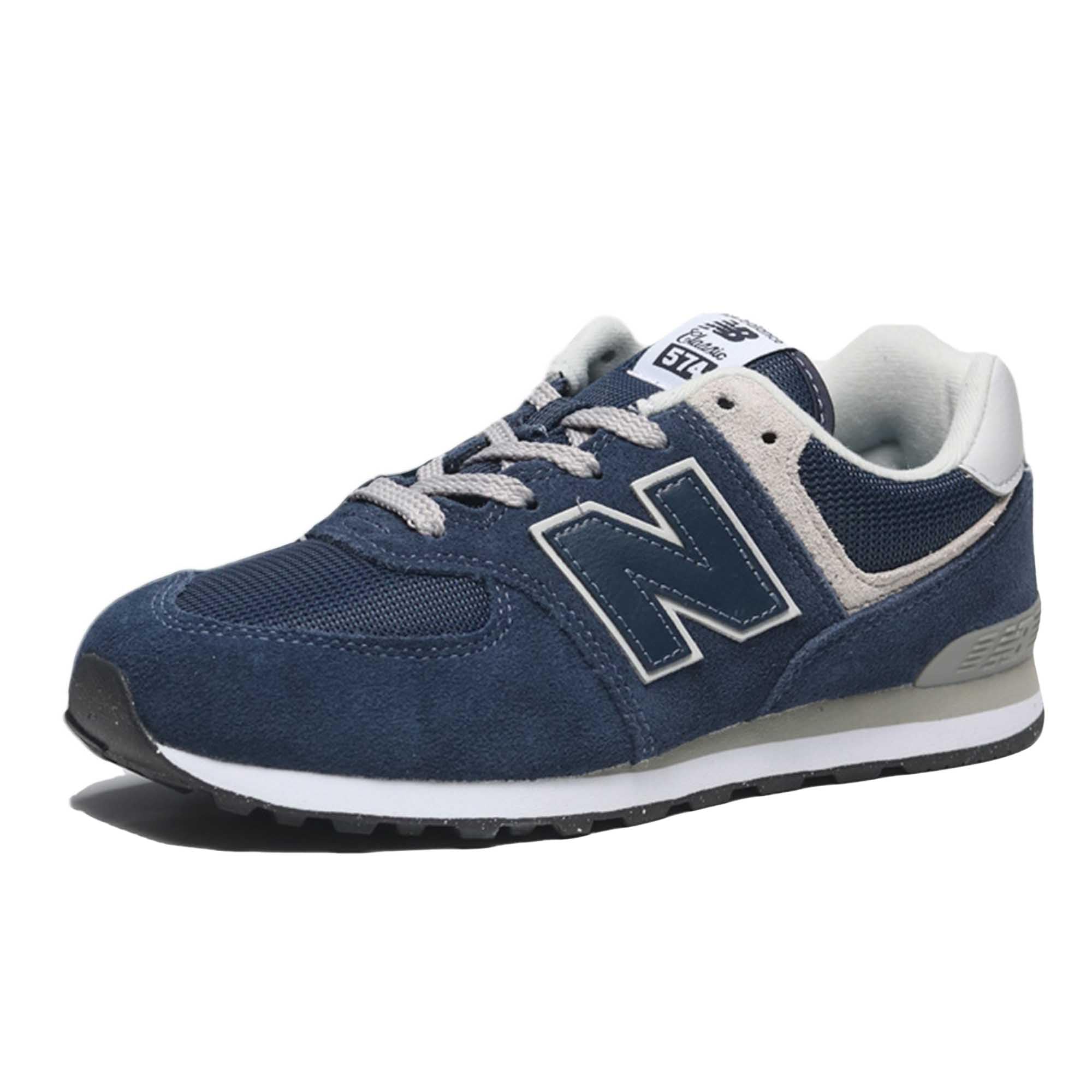 New Balance Kids 574 V1 70s Racing Lace-up Sneaker, Navy/White, 2 M Little Kid (4-8 Years) Image