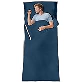 BREENHILL Long-Staple Cotton Sleeping Bag Liner, Travel Sheet | Soft breathable long-staple cotton for adult travelers, hotels, hostels, camping, and backpacking