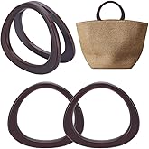PH PandaHall 4pcs D-Shaped Wooden Purse Handle, Decorative Bag Handles Handbag Handle Replacement Smooth Purse Handle for Macrame Crochet Bag Handbags Straws Beach Canvas Purse Making, Coconut Brown