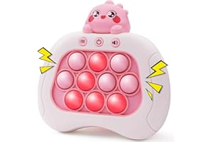 KIVIYNAY Handheld Game for Kids, Push Pop Game It Fidget Toys, Quick Push Game, Bubble Stress Pop Light Up Game, Xmas Birthday Gifts Children, Boys Girls Teens (Pink Dinosaur)