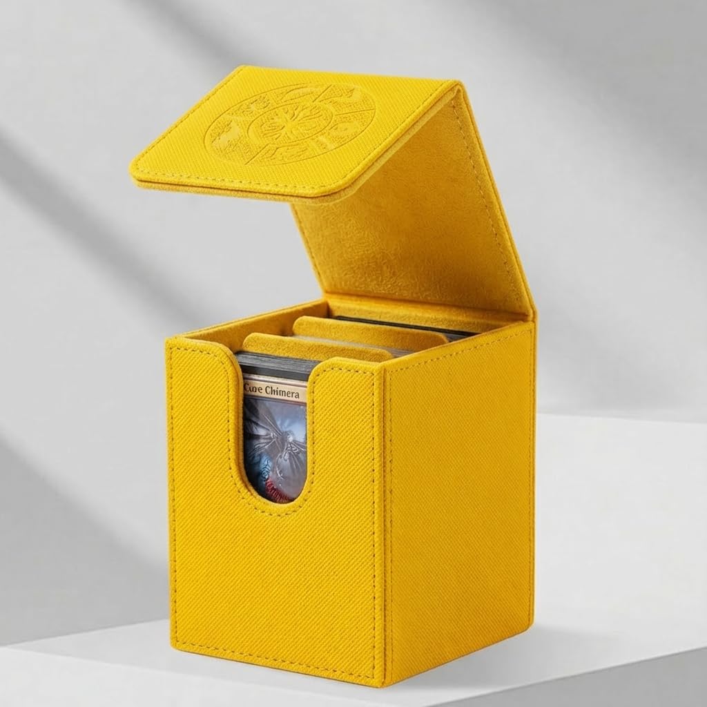 Card deck box with 2 Divider Fits 100+ Single Sleeved Cards, mtg commander deck box Organizer for Yugioh CCG TCG Sports