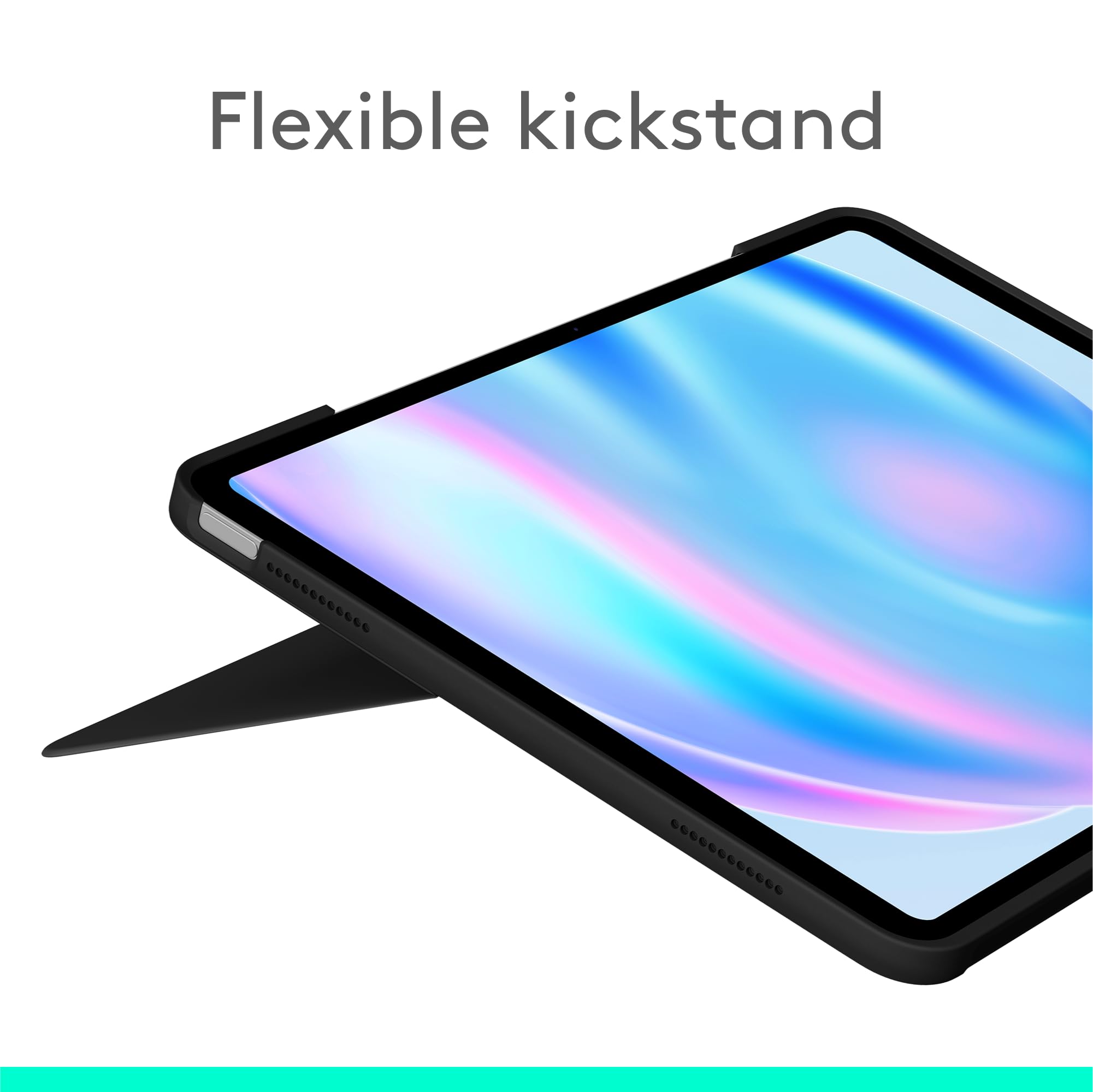 Logitech Combo Touch iPad Air 13 inch Case M2 (2024), iPad M3 & Air Keyboard Case with Kickstand - Midnight Black