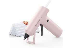Tilswall Cordless Hot Glue Gun, Fast Preheating with 2000mAh Built-in Battery Hot Melt Glue Gun, 20 Premium Glue Sticks, Mini Glue Gun Ideal for Crafts, DIY Gift, Repairs Pink