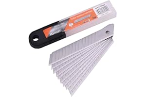 Edward Tools Utility Knife/Box Cutter Snap Off Blades - Pack of 10-18mm - Razor Sharp SK5 Steel - Plastic Organizer Case