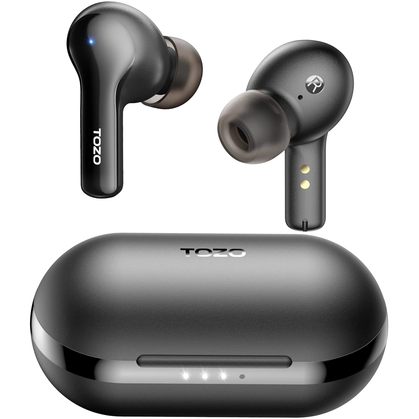 Photo 1 of ***Missing charger******TOZO A2 Mini Wireless Earbuds Bluetooth 5.3 in Ear Light-Weight Headphones Built-in Microphone, IPX5 Waterproof, Immersive Premium Sound Long Distance Connection Headset with Charging Case, Black