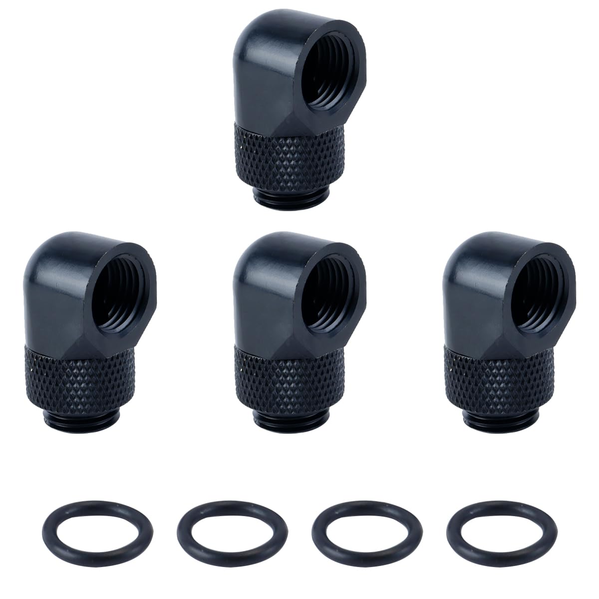 Tiardey 4 Pack G1/4inch Male to Female Extender Fitting 90 Degree Rotary
