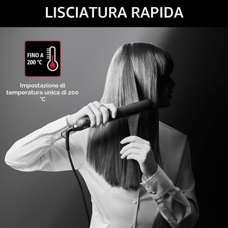 Karl Lagerfeld - Piastra per capelli Easyliss SF161L, funzionamento con un solo pulsante, rivestimento in ceramica tormalina, sistema a piastre mobili, funzione Straight & Curl, costante
