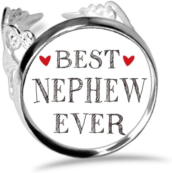 Best nephew ever Quote Relatives Ring Adjustable Love Wedding