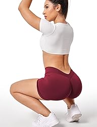 YEOREO Workout Scrunch Shorts Women V Back Gym Butt