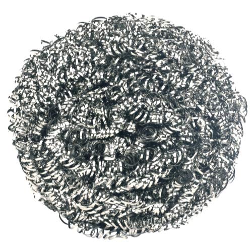 brheez Stainless Steel Scouring Pads, Heavy Duty Steel Sponges - Removes Grease, Oil and Dirt Stains from Pots, Glassware and Bakeware - Commercial Grade - 12 Pack (100 Grams)