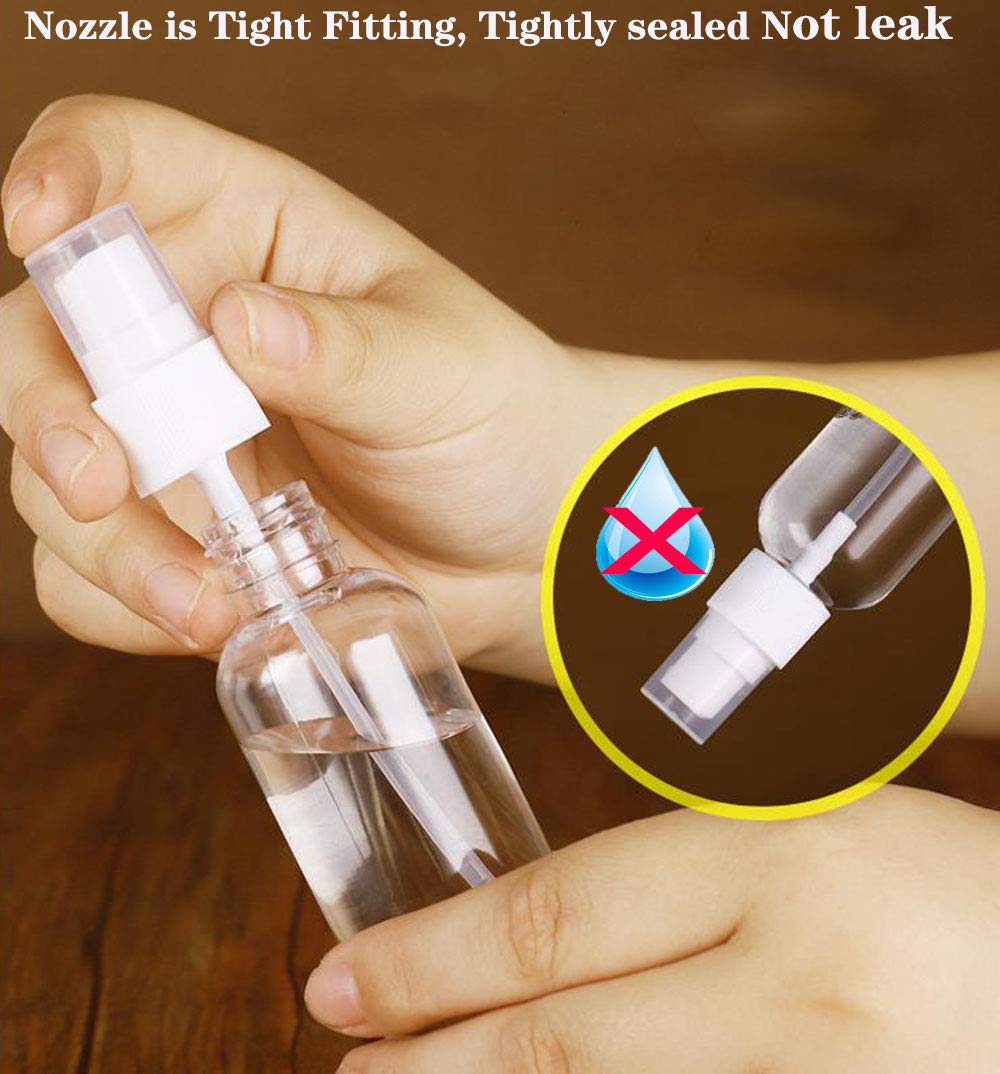 Plastic Spray Bottles Set, 6 Pack 2oz Portable Empty Leak Proof Refillable Clear Fine Mist Mini Travel Bottle for Cleaning, Gardening, Travel, Essential Oils, Cosmetic, Plantys, Perfumes : Beauty