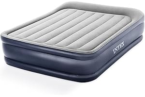 INTEX 64135ED Dura-Beam Plus Deluxe Oreiller : Fiber-Tech – Queen Size – Pompe électrique intégrée – Hauteur du lit 41,9 cm –