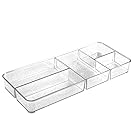 InterDesign Rain Cosmetic Organizer Tray for Vanity Cabinet to Hold Makeup, Beauty Products - Clear